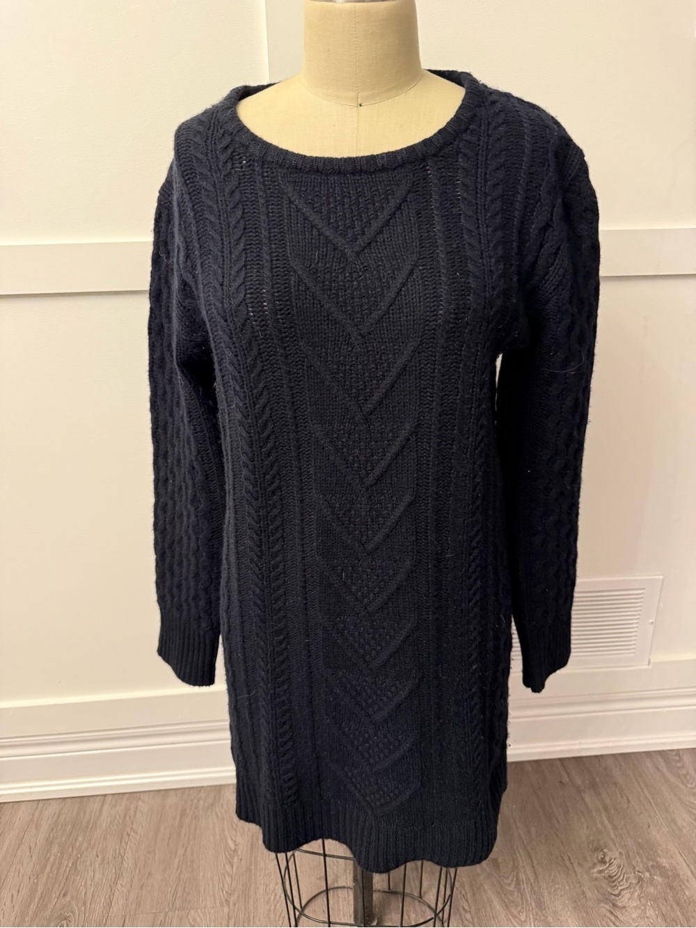 Rails Navy Cable Knit Midi Dress